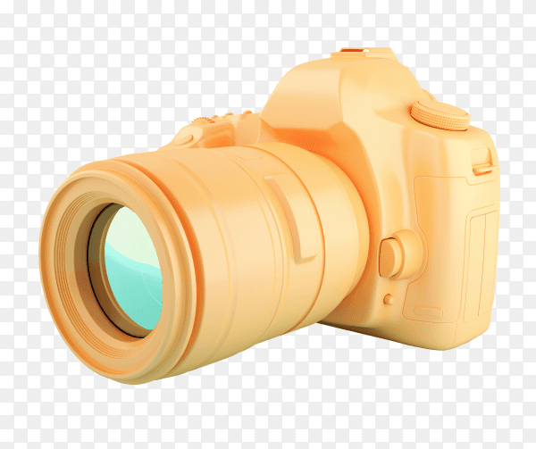 3D digital orange camera PNG