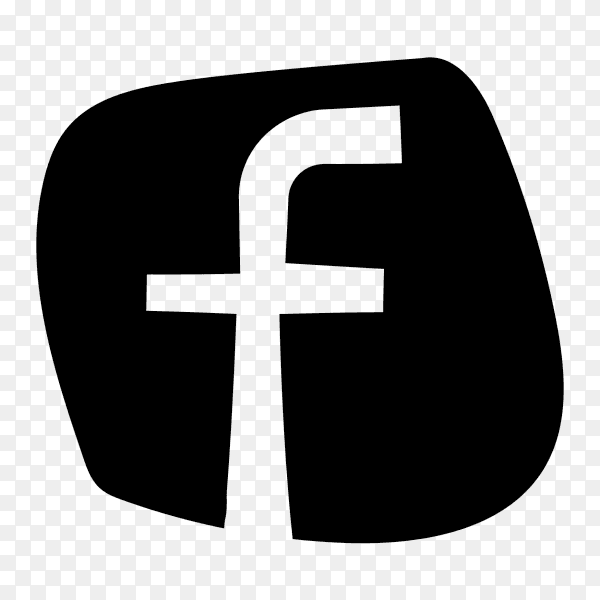 Cute black facebook logo PNG