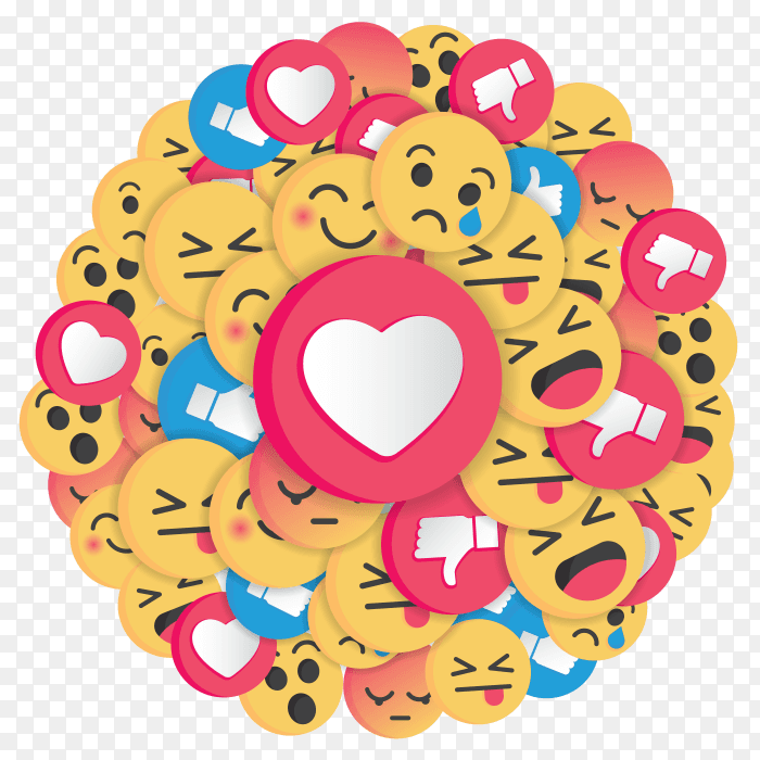 Circle Of Emojis with different characters and expressions PNG