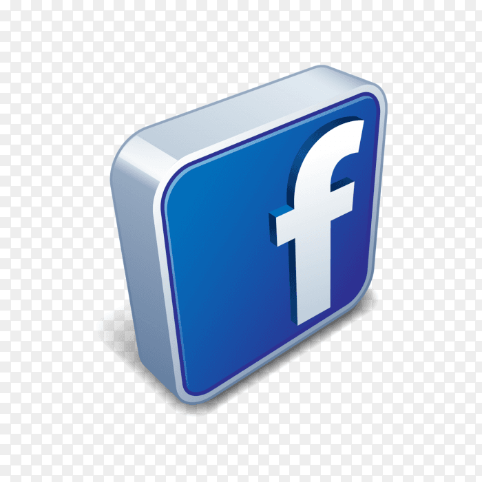 Facebook logo 3d button - social media PNG