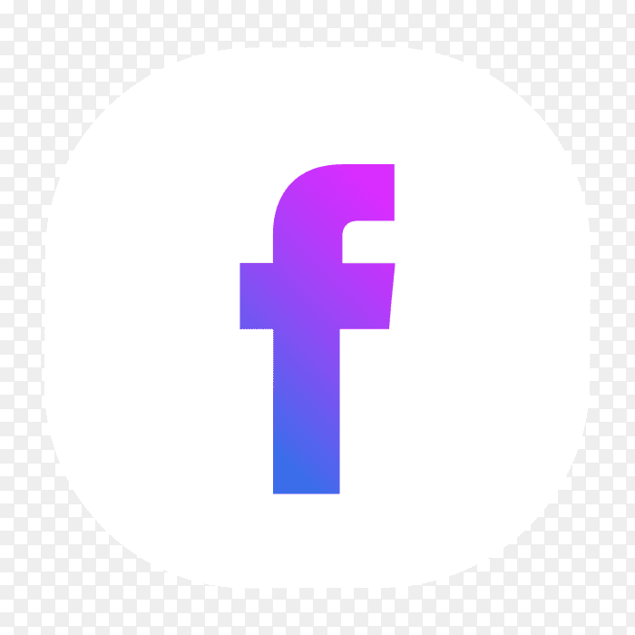 Facebook logo blue purple glowing PNG