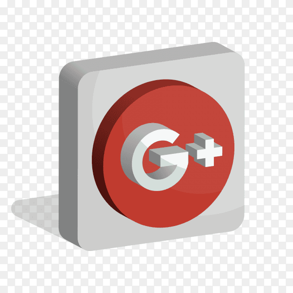 Google Plus logo social media 3D PNG