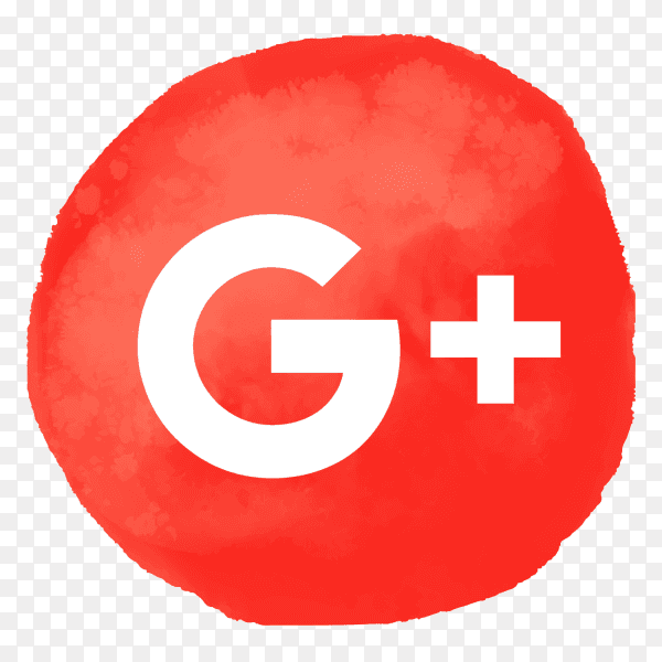 Google Plus logo watercolor style social media PNG