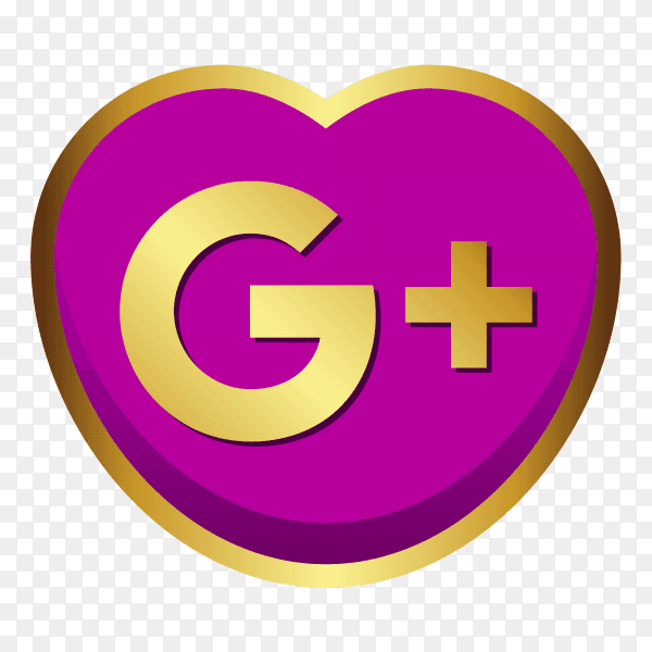 GooglePlus logo golden heart social media PNG