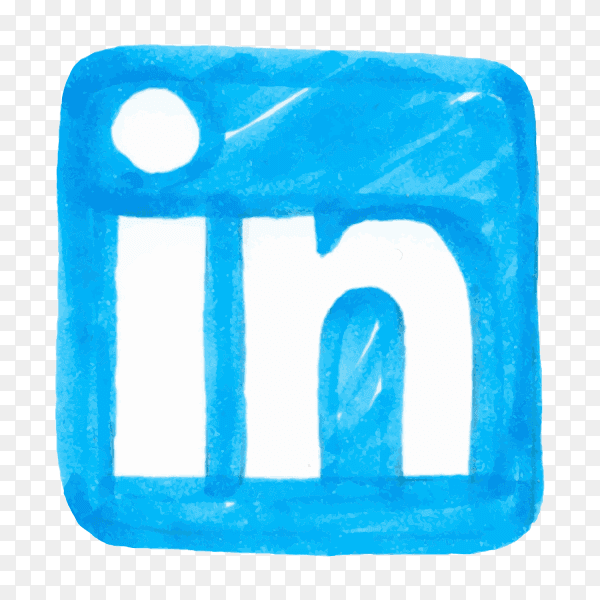 LinkedIn logo icon social media hand drawn PNG