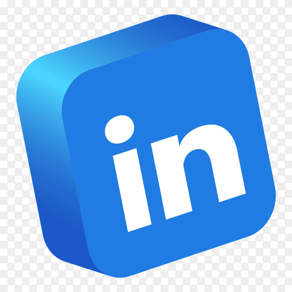 Linkedin logo 3D button social media PNG