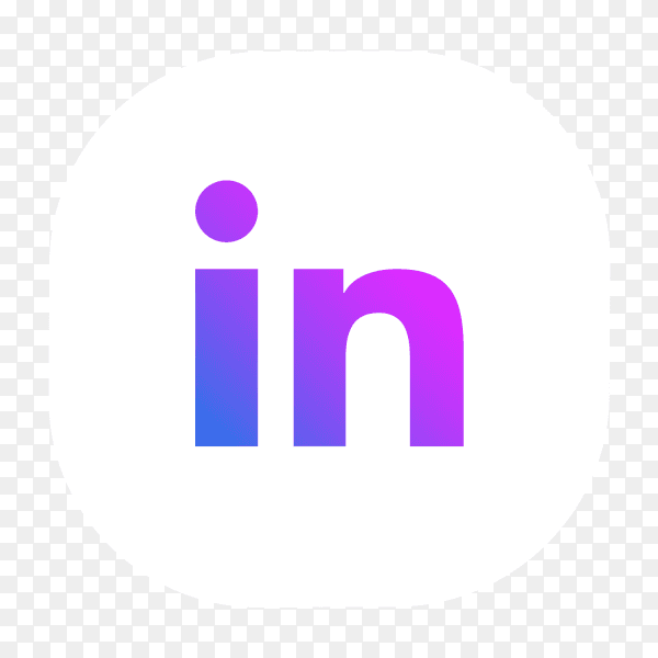 Linkedin logo blue purple glowing social network PNG