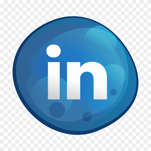 Linkedin logo bubble style social media icon PNG