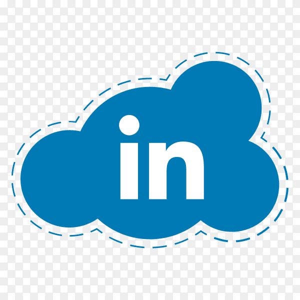 Linkedin logo icon social media cloud PNG