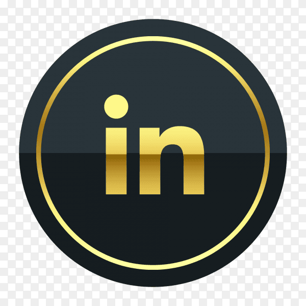 Linkedin logo premium of golden social media PNG
