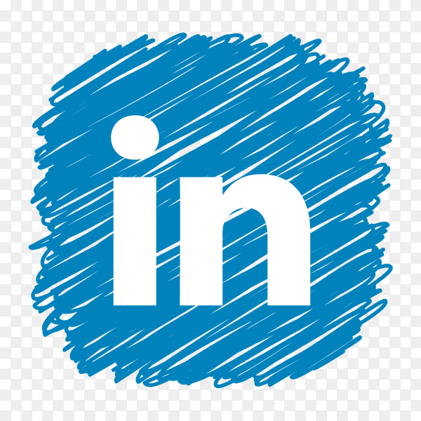 Linkedin logo scribble social media icon PNG