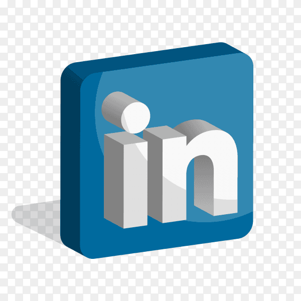 Linkedin logo social media 3D PNG