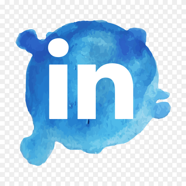 Linkedin logo watercolor spot PNG