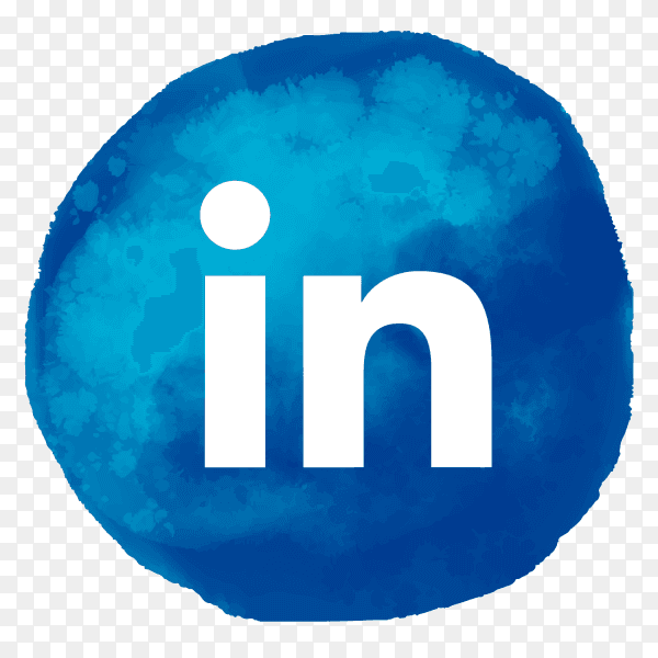 Linkedin logo watercolor style social media PNG