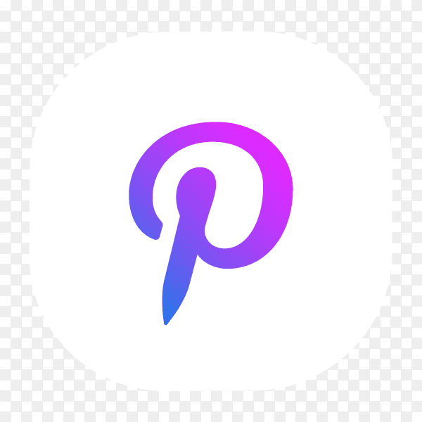 Pinterest logo blue purple glowing social network PNG