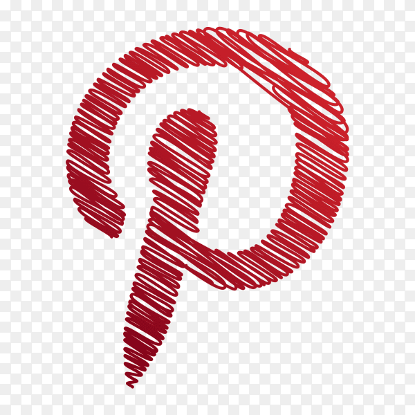 Pinterest logo creative scribble sketch style PNG