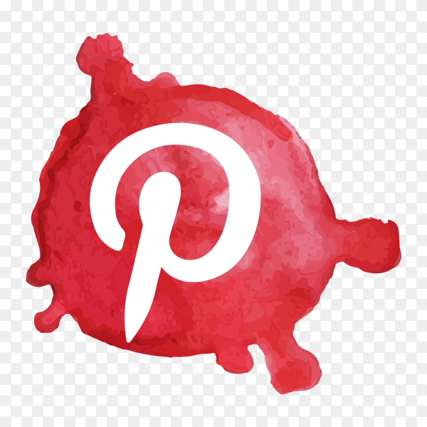 Pinterest logo watercolor spot PNG