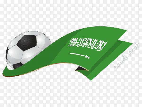Saudi Arabia flag with ball PNG