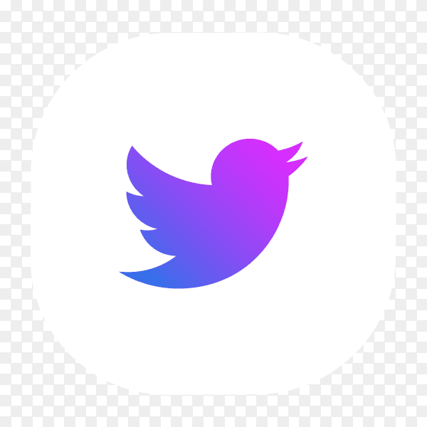 Twitter logo blue purple glowing social network PNG