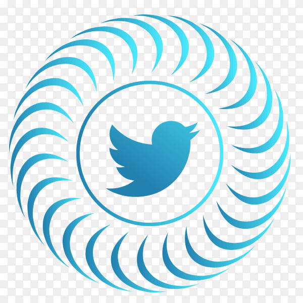 Twitter logo circular style PNG