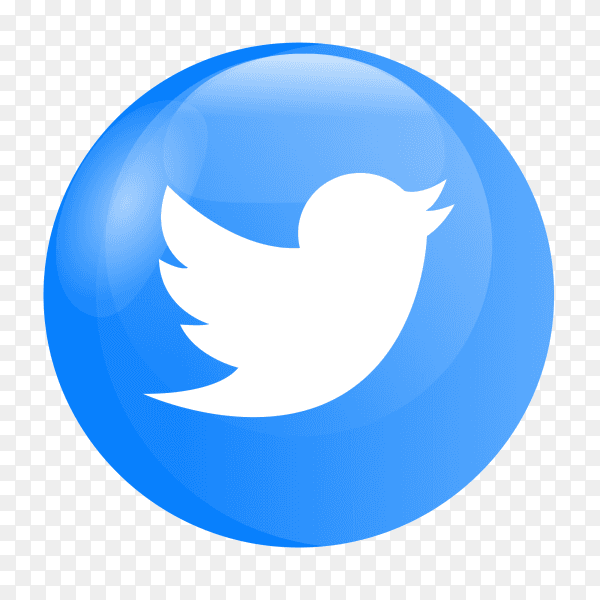 Twitter logo glossy social media PNG