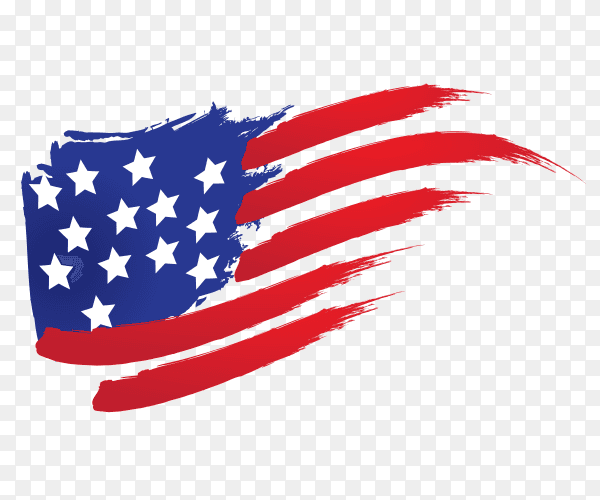 USA flag with brush stroke style PNG
