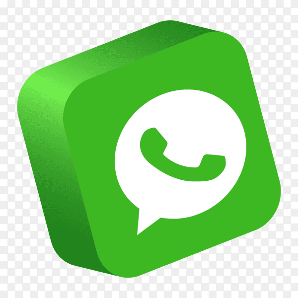 WhatsApp logo 3d button social media PNG