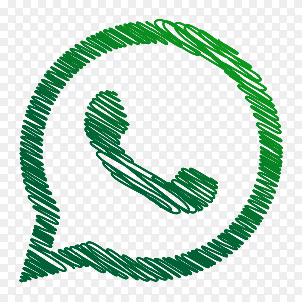 WhatsApp logo creative scribble sketch style PNG