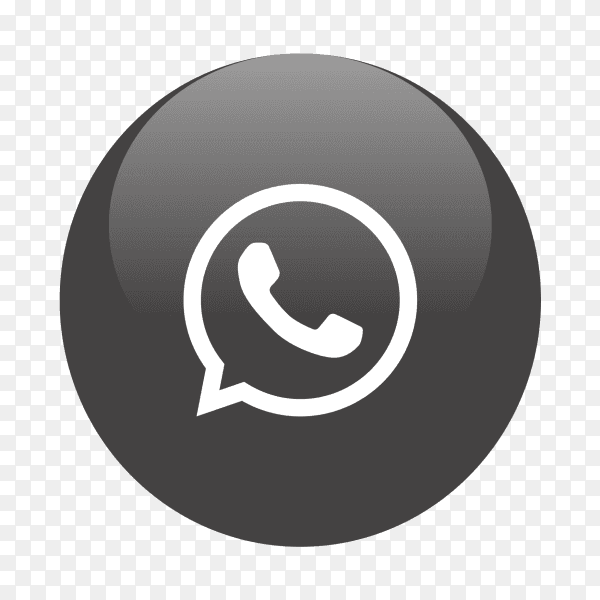 WhatsApp logo popular media in black circle PNG