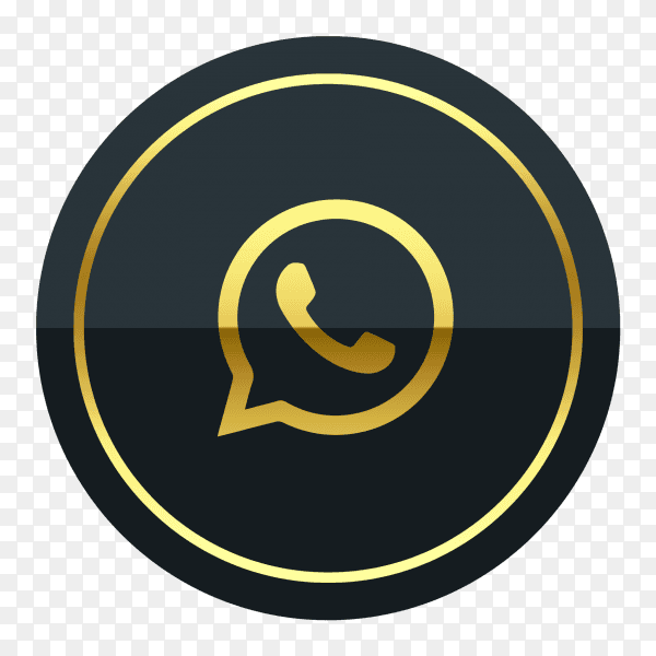 WhatsApp logo premium of golden social media PNG