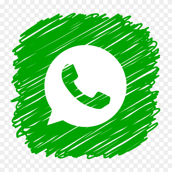 WhatsApp logo scribble social media icon PNG