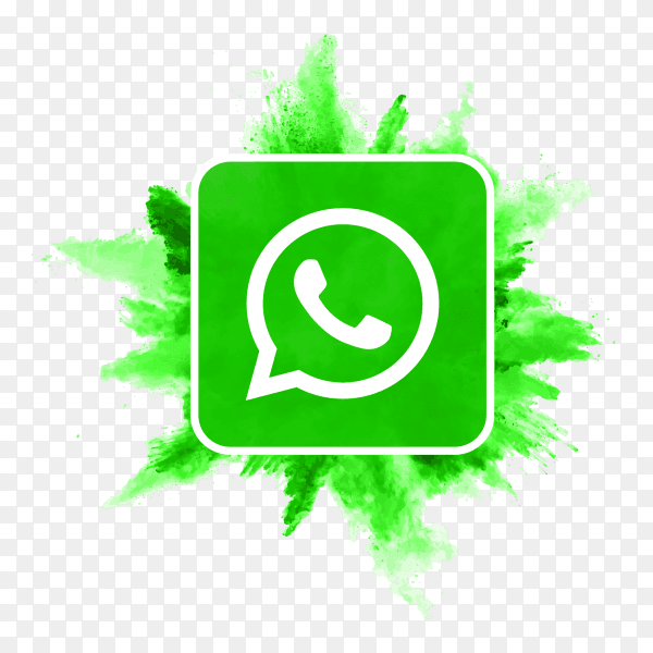 WhatsApp logo watercolor social media icon PNG