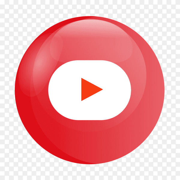 YouTube logo glossy social media PNG