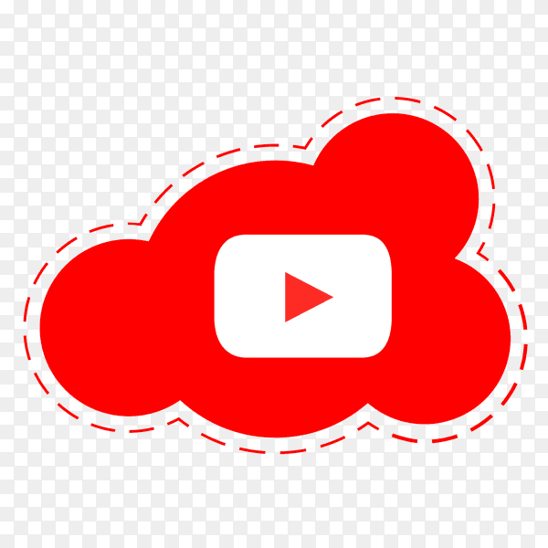 YouTube logo icon social media cloud PNG