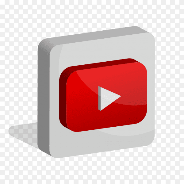 3D logo YouTube PNG