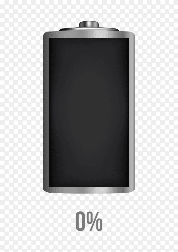 Battery 0% charging load status PNG