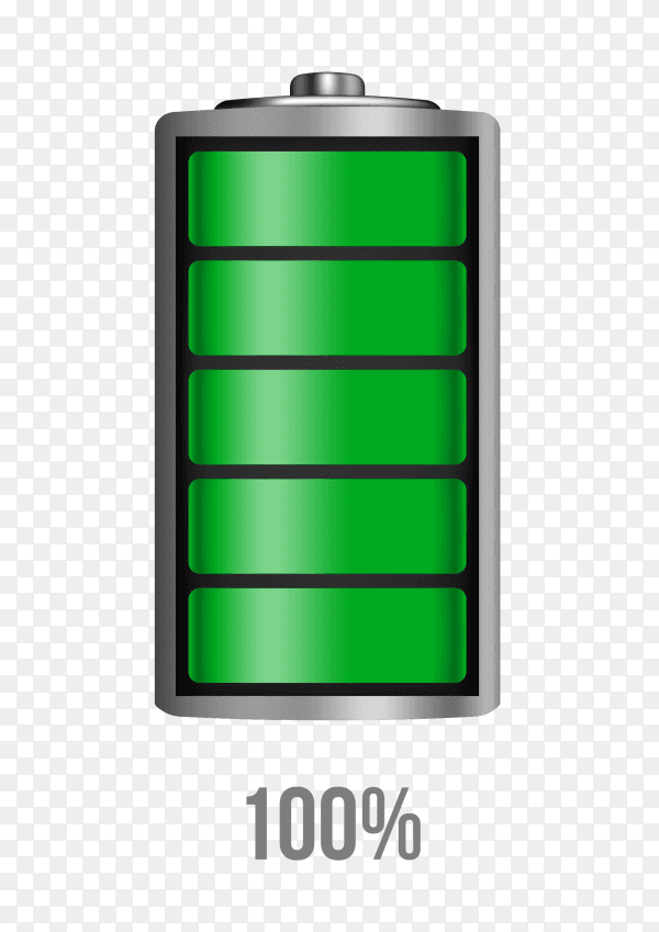 Battery 100% charging load status PNG