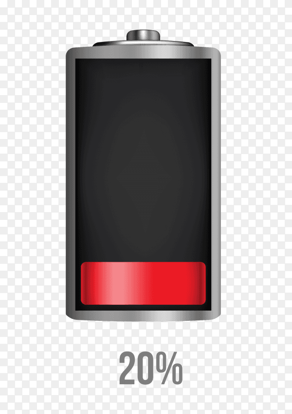 Battery 20% charging load status PNG