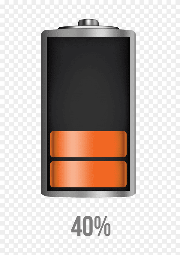 Battery 40% charging load status PNG