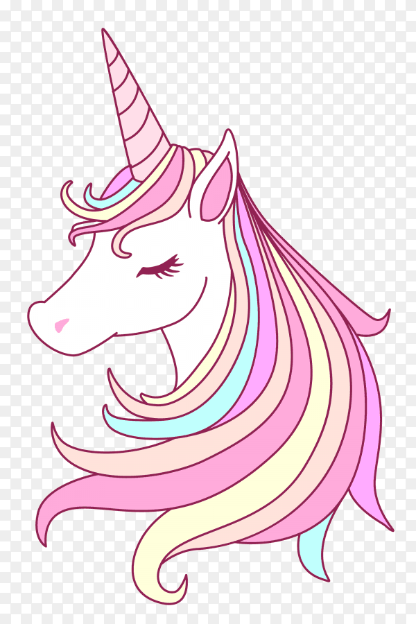 Beutiful unicorn with sweet pastel color tone PNG