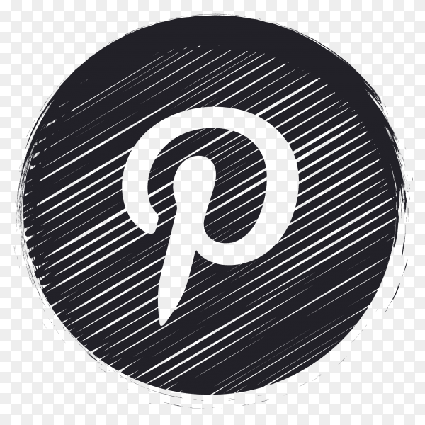 Black social media logo Pinterest PNG