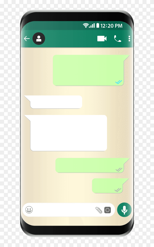 Chat WhatsApp template phone PNG