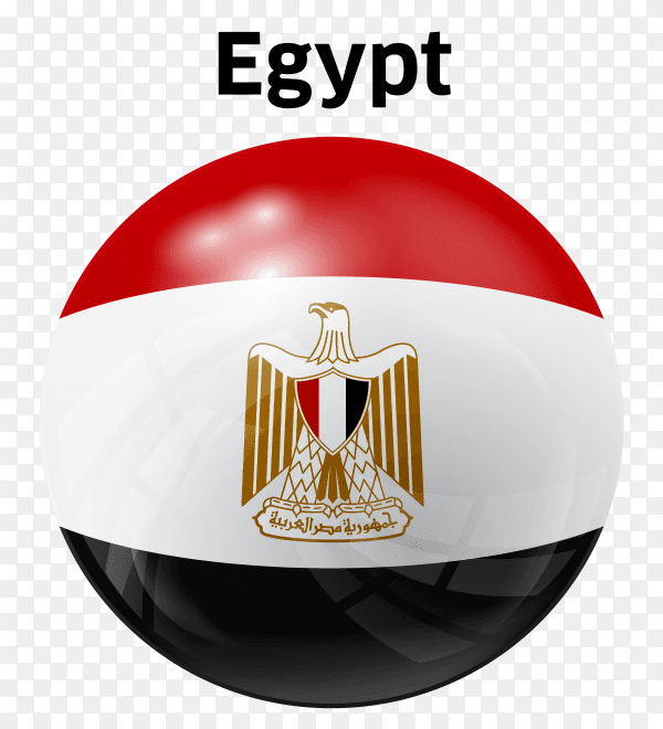 Arab Republic of Egypt flag Circle glossy PNG