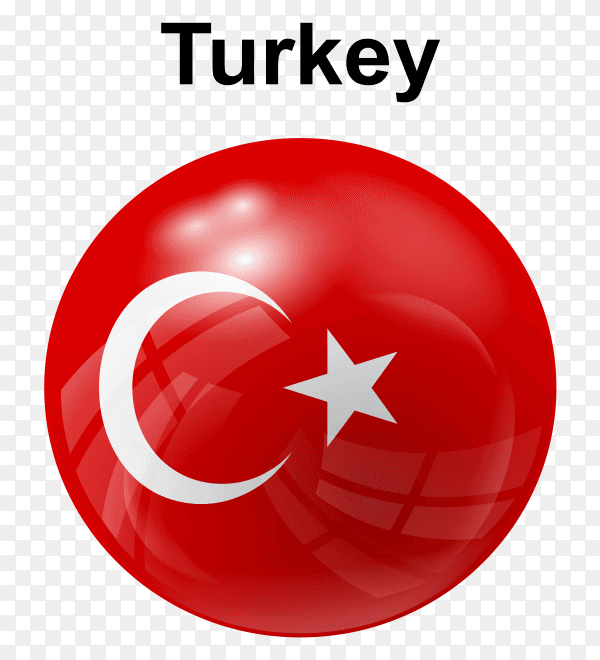 circle glossy flag Turkey PNG