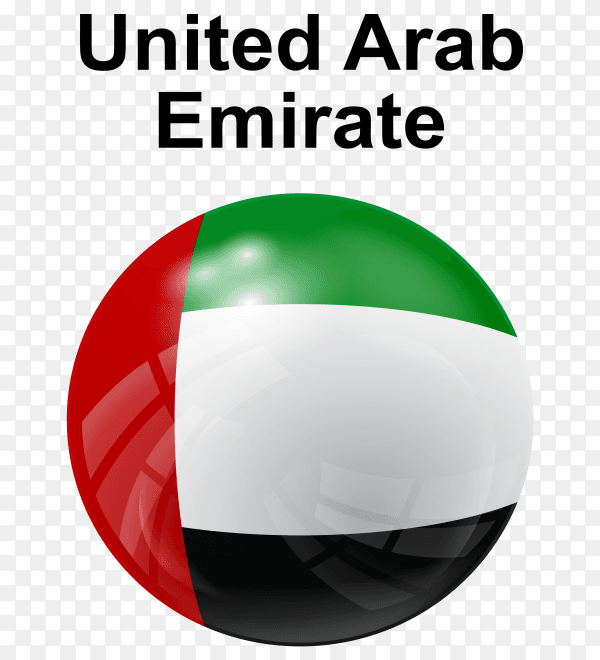 Circle glossy flag United Arab Emirate PNG