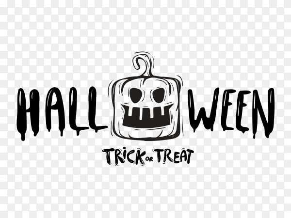 Happy halloween lettering text Vector PNG