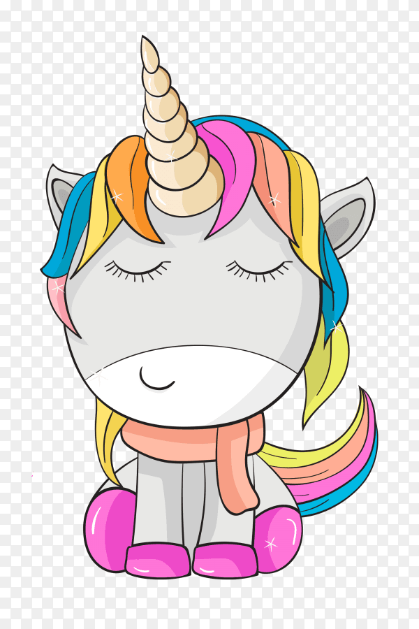 Cute colorful unicorn PNG