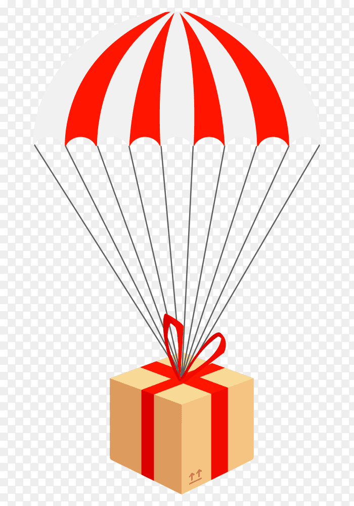 Delivery service - parachute with parcel PNG