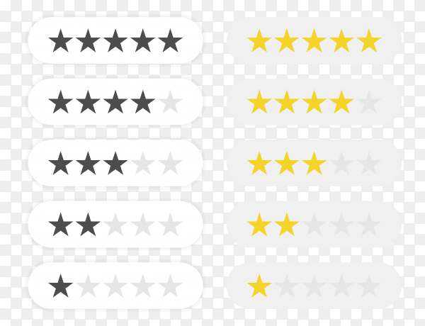 Five stars rating icon - rate status level for app PNG