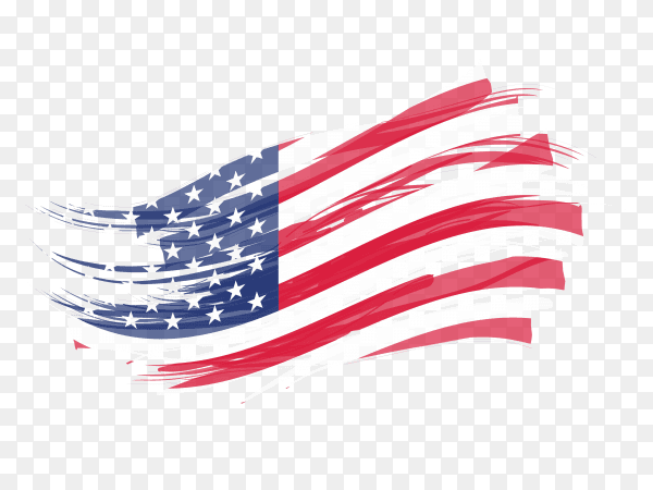 Flag USA with brush stroke PNG